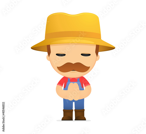 Vector: funny cartoon farmer funny cartoon farmer