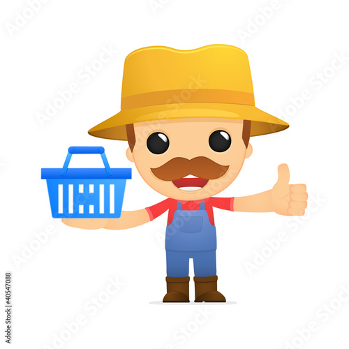 Vector: funny cartoon farmer funny cartoon farmer