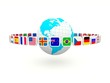 Earth with flags isolated on white Earth with flags isolated on white