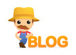 canvas print picture - funny cartoon farmer