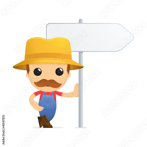 Vector: funny cartoon farmer funny cartoon farmer