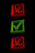 Checkmark in the box, 3D black background Checkmark in the box, 3D black background