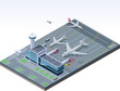 Vector: Vector isometric airport Vector isometric airport