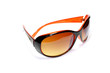 Brown sunglasses isolated on the white background
