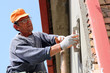 Mason Worker Plastering Wall