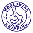 stempel daumen hoch worldwide shipping