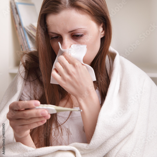 Photo: she suffers a cold she suffers a cold