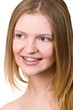 Photo: Beautiful young woman with brackets on teeth Beautiful young woman with brackets on teeth