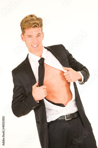 Photo: businessman unbuttons the shirt businessman unbuttons the shirt