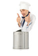 canvas print picture - funny chef gets out of a tin can