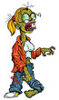 Cartoon zombie woman with glasses Cartoon zombie woman with glasses