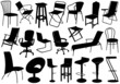 Illustration of chairs set Illustration of chairs set