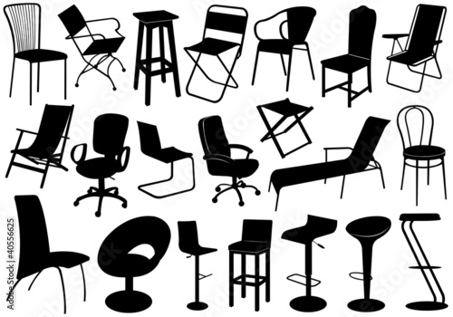Vector: Illustration of chairs set Illustration of chairs set