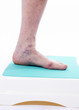 varicosis vains on modular bath step, closeup