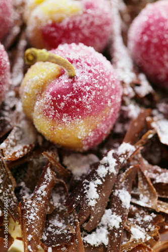 Photo: Black Forest cherry gateau with marzipan cherries (detail) Black Forest cherry gateau with marzipan cherries (detail)
