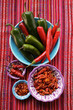 Fresh and dried chili peppers