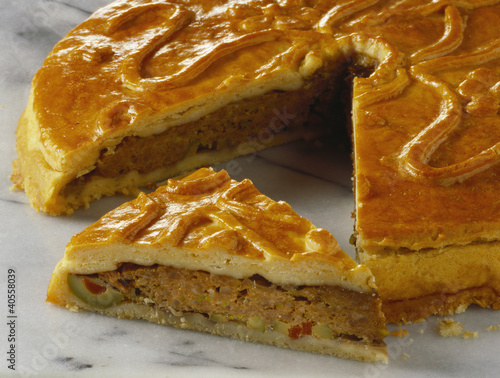 Photo: Meat pie, a piece cut Meat pie, a piece cut