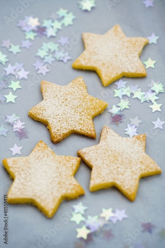 Photo: Four star-shaped biscuits Four star-shaped biscuits