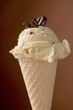 Stracciatella ice cream in wafer cone