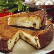Quark cake with raisins, slices cut