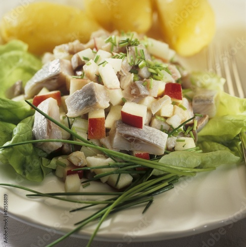Photo: Matjes herring salad with boiled potatoes Matjes herring salad with boiled potatoes
