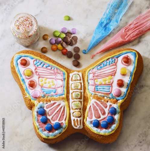 Photo: Colourful butterfly cake Colourful butterfly cake