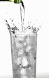 Pouring water into a glass