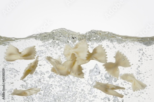 Photo: Farfalle in boiling water Farfalle in boiling water