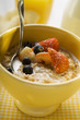 Porridge with milk and berries