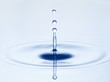 Drop of water falling into water and making ripples