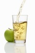 Pouring apple juice into a glass