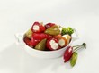 Chilli peppers stuffed with soft cheese