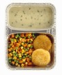 Coley fish cakes with dill sauce and vegetables