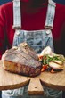 T-bone steak with garlic