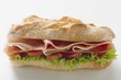 Sub sandwich with raw ham