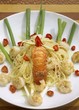 Bahian spaghetti with shrimps and spiny lobster