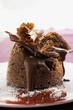 Chocolate soufflé filled with chocolate sauce