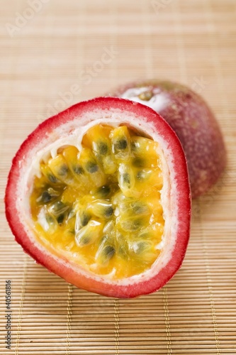 Photo: Purple granadilla (passion fruit), halved Purple granadilla (passion fruit), halved