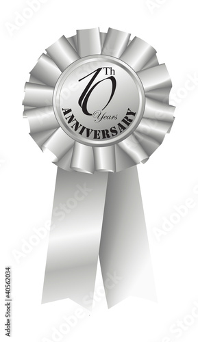 Vector: Silver Ribbon for 10th Anniversary Silver Ribbon for 10th Anniversary