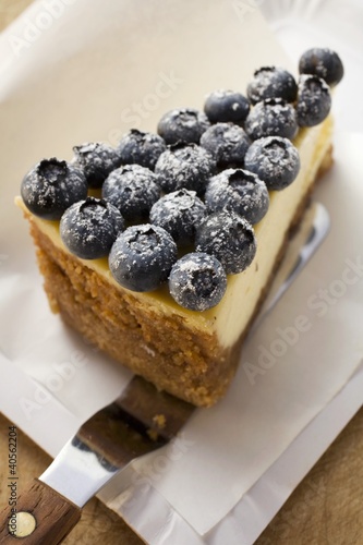 Photo: Piece of blueberry cheesecake Piece of blueberry cheesecake