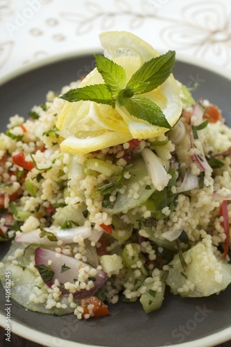 Photo: Couscous salad with vegetables, lemon and mint Couscous salad with vegetables, lemon and mint