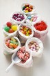 Assorted sweets in paper bags (USA)