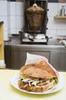 Döner kebab on snack bar counter