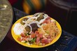 Falafel with couscous, tomato salad & yoghurt (N. Africa)