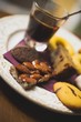 Glass of espresso and assorted Italian biscuits
