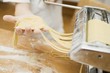 Making home-made ribbon pasta with pasta maker