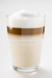 Latte macchiato in glass