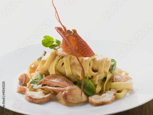 Photo: Ribbon pasta with lobster Ribbon pasta with lobster