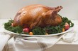 Whole roast turkey with herbs and fruit