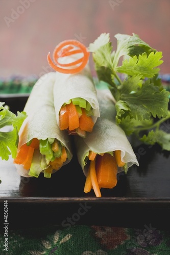 Photo: Vietnamese spring rolls with vegetable filling Vietnamese spring rolls with vegetable filling